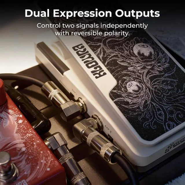 Alt view image 3 of 7 - Mantra Dual Expression Pedal, x Hotone, Passive EXP with 2 Independent Outputs, Adjustable Polarity, Wide Compatibility for Guitar Pedals, Amps, Multi-Effects, MIDI Controllers