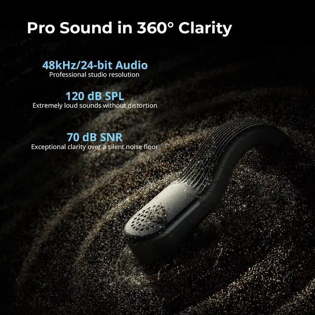 Alt view image 5 of 7 - S70 Wireless Mic (2 TX + 2 RX + Charging Case), Mini Lavalier Microphone for Phone/Camera Content Creation, Noise Cancelling for Vlog/TikTok/Interview etc. (Black)