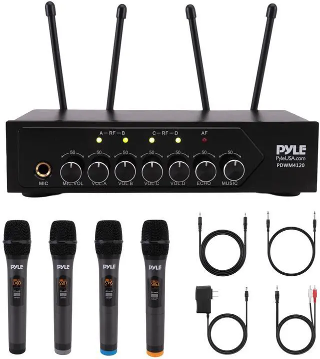 Main image of Wireless Microphones, Professional UHF Dual Microphones for Karaoke, Wireless Dynamic Microphone System Set with Rechargeable Receiver,Plug and Play, Speech, Wedding, Church, PA System