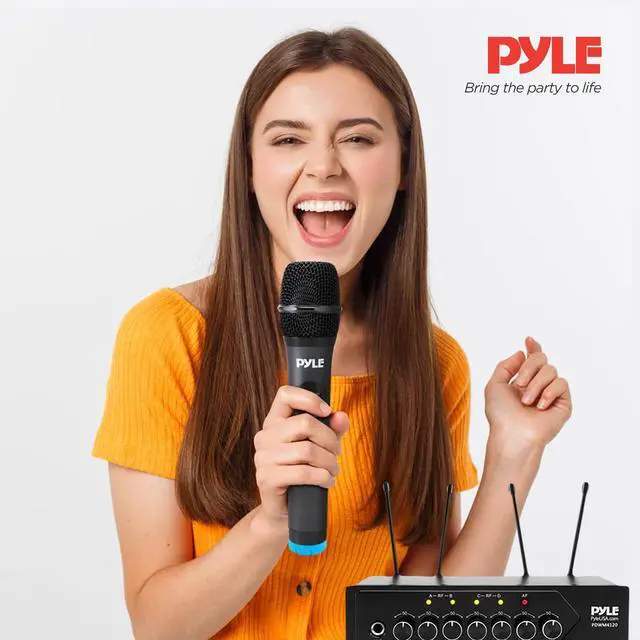 Alt view image 2 of 7 - Wireless Microphones, Professional UHF Dual Microphones for Karaoke, Wireless Dynamic Microphone System Set with Rechargeable Receiver,Plug and Play, Speech, Wedding, Church, PA System