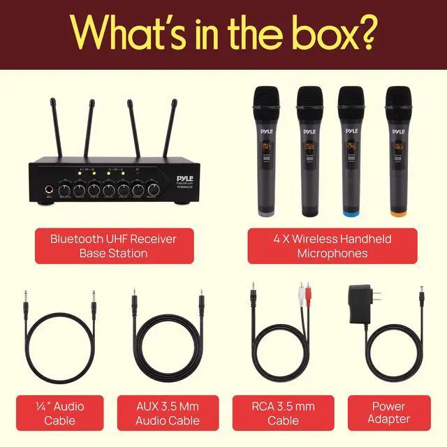 Alt view image 3 of 7 - Wireless Microphones, Professional UHF Dual Microphones for Karaoke, Wireless Dynamic Microphone System Set with Rechargeable Receiver,Plug and Play, Speech, Wedding, Church, PA System