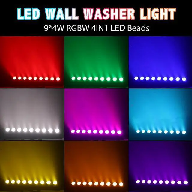 Alt view image 2 of 6 - LED Stage Light Bar,50W LED 4in1 RGBW DJ Lights Bar with Remote Control Sound Activated DMX Stage Lighting Uplights for Church Events Wedding Disco Party Stage DJ Lighting 2Pack
