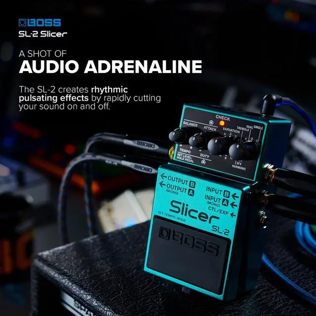 Alt view image 3 of 6 - SL-2 Slicer | Compact Pedal for Guitar, Keyboard, DJs & More | Instantly Create Pulsating Grooves | Multiple Slicer Paths | 88 Onboard Patterns | Stereo Output Options