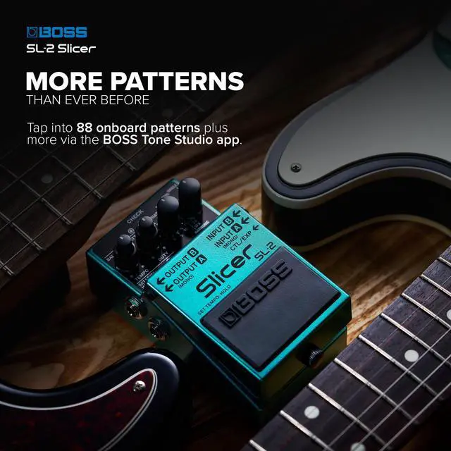 Alt view image 5 of 6 - SL-2 Slicer | Compact Pedal for Guitar, Keyboard, DJs & More | Instantly Create Pulsating Grooves | Multiple Slicer Paths | 88 Onboard Patterns | Stereo Output Options