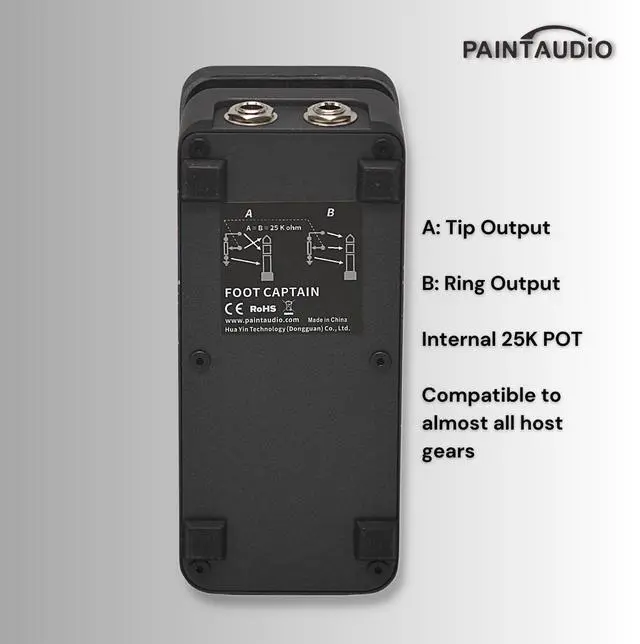 Alt view image 2 of 7 - Paint Audio Foot Captain Dual Outputs Expression Pedal Multi-effects Compatible for Tip/Ring Connection (Foot Captain)