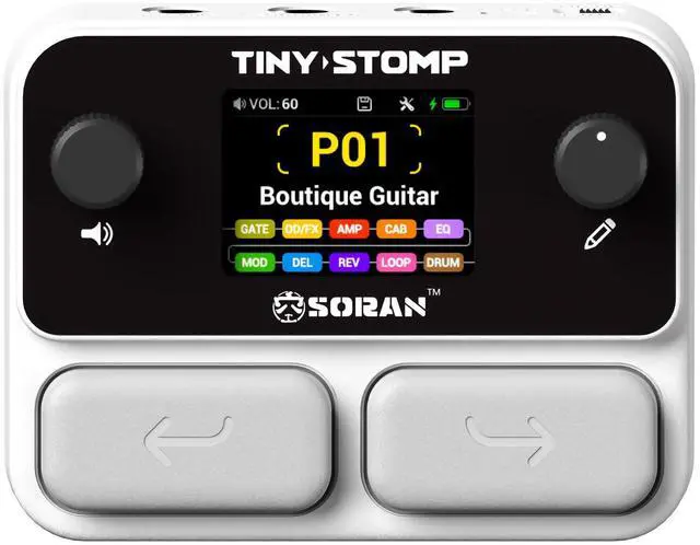 Main image of JME-03A Tiny Stomp Multi Effects Guitar Pedal, 125 Effects, 99 Presets, 10 Modules, 40s Looper, 100 Drum Rhythms, 20 IR/NAM Slots, USB Audio, Rechargeable Pocket Pedal for Guitar and Bass