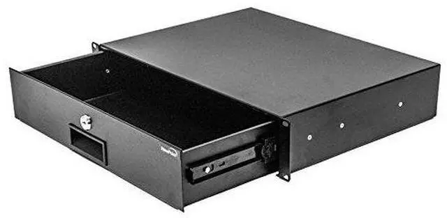Main image of Server Cabinet Case 19 Inch Rack Mount DJ Locking Lockable Deep Drawer with Key 2U