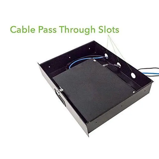 Alt view image 5 of 7 - Server Cabinet Case 19 Inch Rack Mount DJ Locking Lockable Deep Drawer with Key 2U