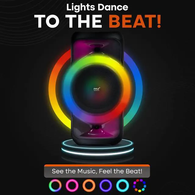 Alt view image 6 of 7 - Audio Large Bluetooth Party Speaker - Big Bluetooth Speaker with True Wireless Stereo System - Enjoy Powerful Bass and Clear Treble - Portable Karoke Big Speaker - PPHP1979-160W
