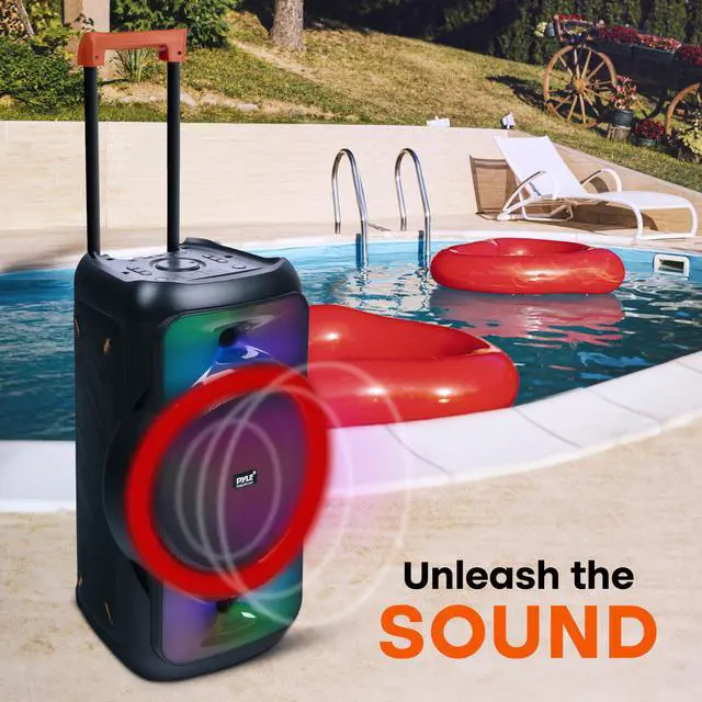 Alt view image 7 of 7 - Audio Large Bluetooth Party Speaker - Big Bluetooth Speaker with True Wireless Stereo System - Enjoy Powerful Bass and Clear Treble - Portable Karoke Big Speaker - PPHP1979-160W