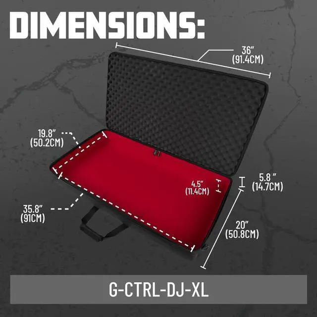 Alt view image 6 of 7 - Cases Control Series Universal Case for Extra-Large DJ Controllers - 36" x 20" - XDJ-AZ/XDJ-XZ, Pioneer OPUS-QUAD, Rane Four/Performer, (G-CTRL-DJ-XL)