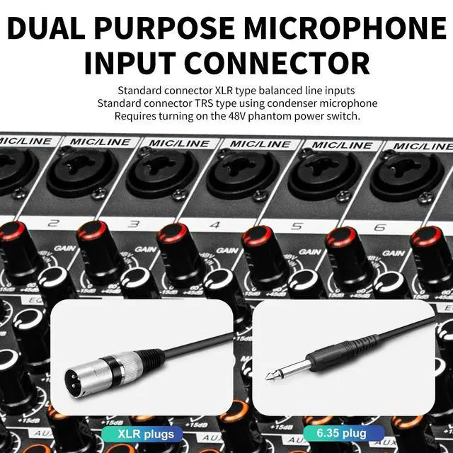 Alt view image 7 of 7 - MX16 16 Channel Sound Mixer Audio Mixing Console 48V 256DSP Professional USB PC Play Record Podcast Live Broadcast (US MX16)