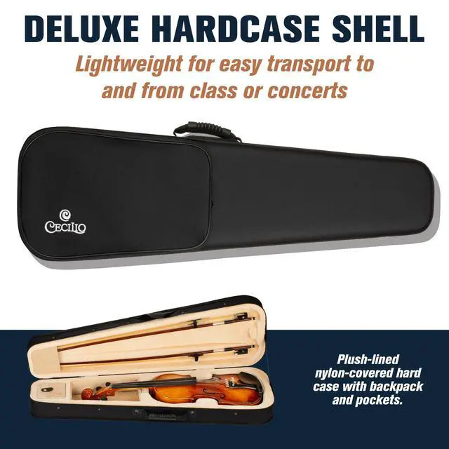Alt view image 5 of 7 - 4/4 Left Handed Acoustic Violin, Solid Spruce Maple Set with Case