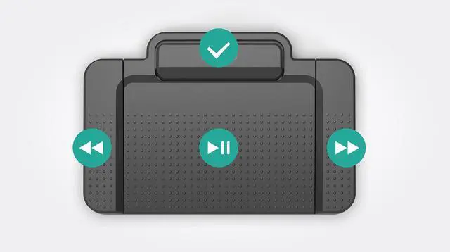 Alt view image 6 of 6 - ACC2330 4-Pedal Foot Control for Digital Systems for Professional Dictation with Toe Touch Control