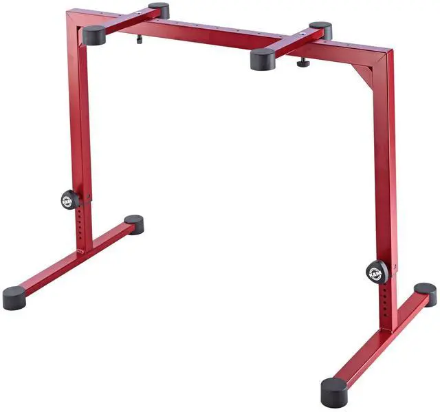 Main image of Konig & Meyer 18810.015.91 Table Style Keyboard Stand Omega - Sturdy Heavy Duty Adjustable Frame - Folds Flat Portable - Fits Piano and Electric Keyboards - For Adult and Youth Musicians - Red