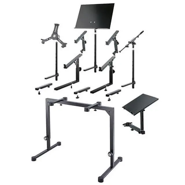 Alt view image 2 of 7 - Konig & Meyer 18810.015.55 Table Style Keyboard Stand Omega - Sturdy Height Adjustable Frame - Folds Flat Portable - Fits Piano and Electric Keyboards - For Adult and Youth Musicians - Black
