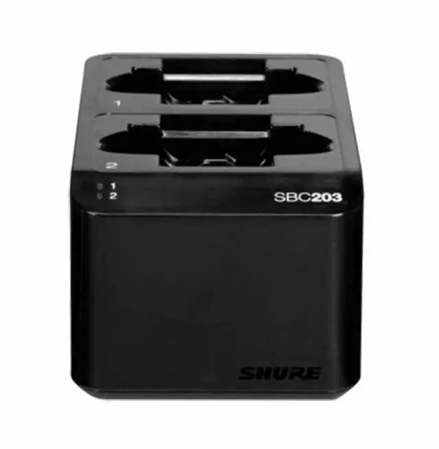 Main image of SBC203-US Dual Docking Station for SLXD Transmitters and SB903 Battery | Charges Two SB903 Batteries or Slx-D Transmitters, USB-C and AC Powered, 50% in 1h15m, 100% in 2h30m