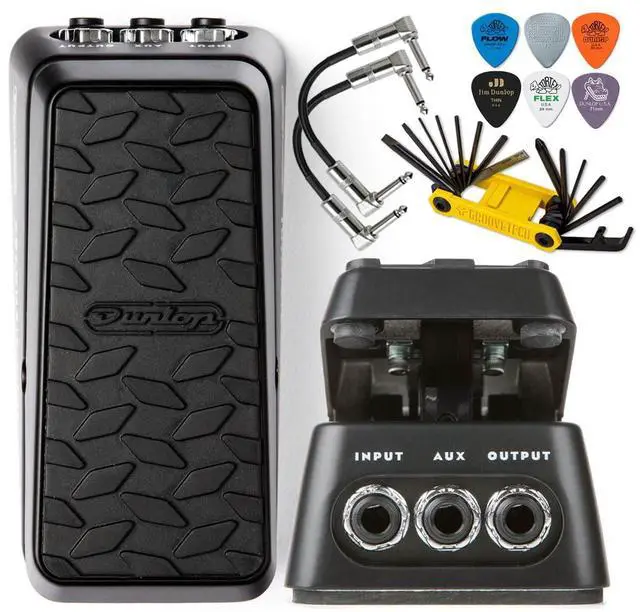 Main image of Dunlop DVP4 Volume X Mini Effects Pedal Aux Output Tuner and Expression Functionality with Patch Cable, Multi-Tool, Picks Bundle