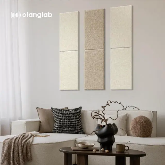 Alt view image 7 of 7 - Fiberglass Acoustic Wall Panels 4 Pack, 11.8'' x 23.6'' Sound Panels, Fabric Wrapped Sound Proof Panels for Walls (White)