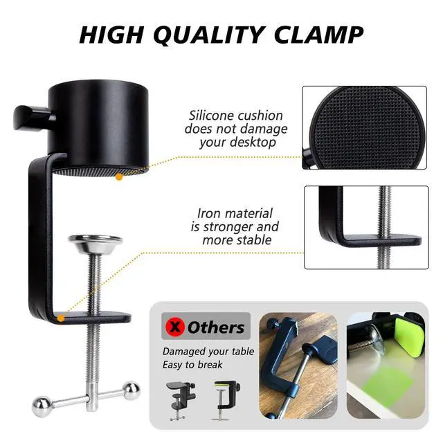 Alt view image 5 of 7 - Blue Yeti Boom Arm with Extension Tube - Mic Boom Arm Compatible with HyperX QuadCast, Weighted Metal Height adjustment Mic Arm for QuadCast,Blue Yeti,Shure MV7,Rode and Most Gaming Mic By