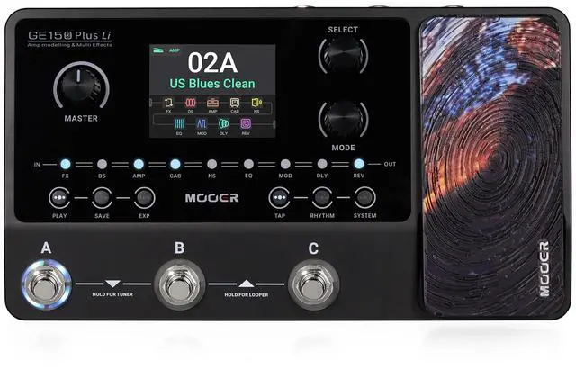 Alt view image 2 of 7 - GE150 Plus Li Black Portable Guitar Multi Effects Pedal, 9-Hour Battery Life, Compact Amp Modeler & IR Loader, NAM & MNRS Support, Looper & Drum Machine, Direct OTG Recording