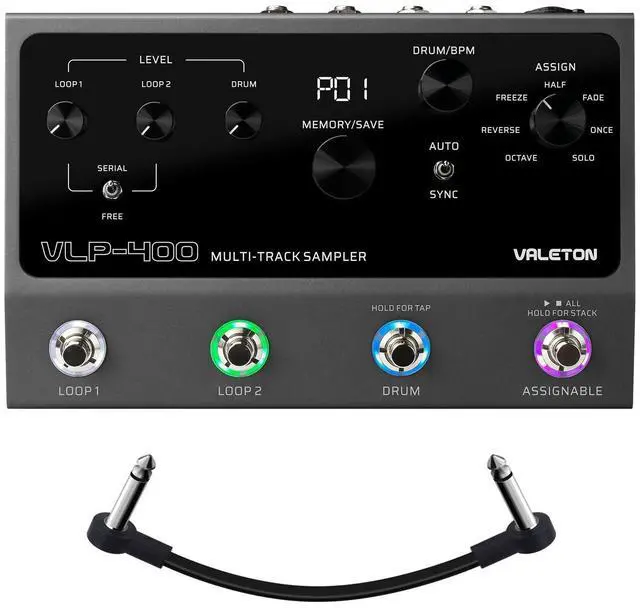 Main image of Guitar Loop Station Looper Pedal with 100-Stereo Drum Machine, 7 Customizable Effects, Assignable Knobs & Footswitches, USB Connectivity for Windows/Mac VLP-400 (Incl 1 PCS 15 CM TS Cable)