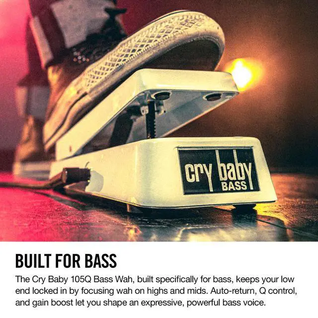 Alt view image 2 of 7 - 105Q Cry Baby Bass Wah Guitar Effects Pedal, White