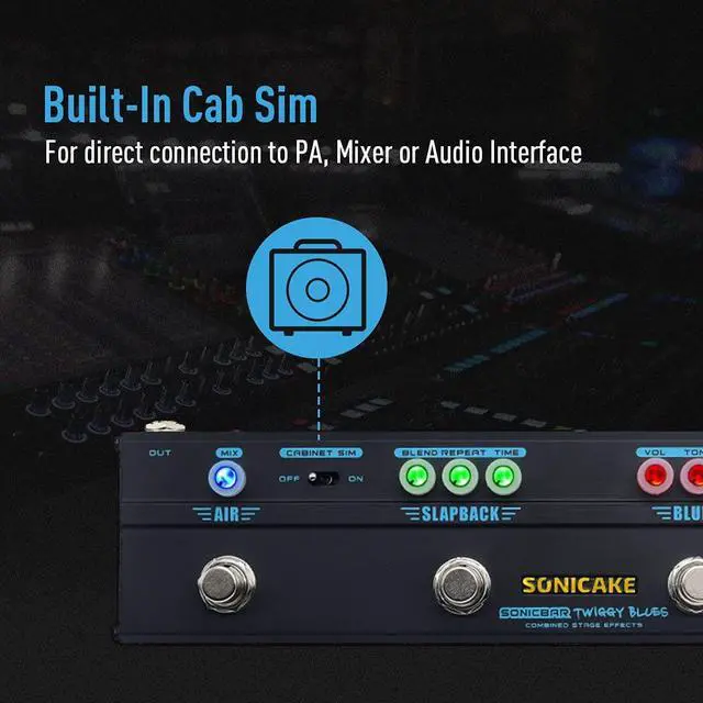 Alt view image 4 of 7 - Guitar Multi Effect Pedal Overdrive Compressor Delay Reverb Guitar Pedal Twiggy Blues Vintage Blues Retro Rock Tone With Cab Sim
