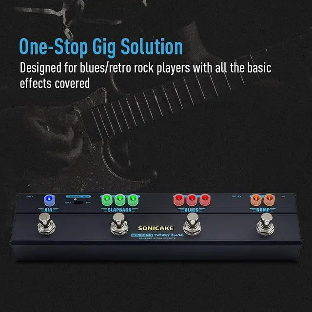 Alt view image 2 of 7 - Guitar Multi Effect Pedal Overdrive Compressor Delay Reverb Guitar Pedal Twiggy Blues Vintage Blues Retro Rock Tone With Cab Sim
