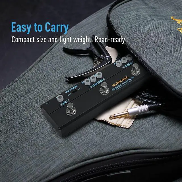 Alt view image 6 of 7 - Guitar Multi Effect Pedal Overdrive Compressor Delay Reverb Guitar Pedal Twiggy Blues Vintage Blues Retro Rock Tone With Cab Sim