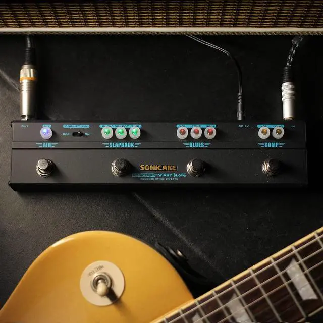 Alt view image 7 of 7 - Guitar Multi Effect Pedal Overdrive Compressor Delay Reverb Guitar Pedal Twiggy Blues Vintage Blues Retro Rock Tone With Cab Sim
