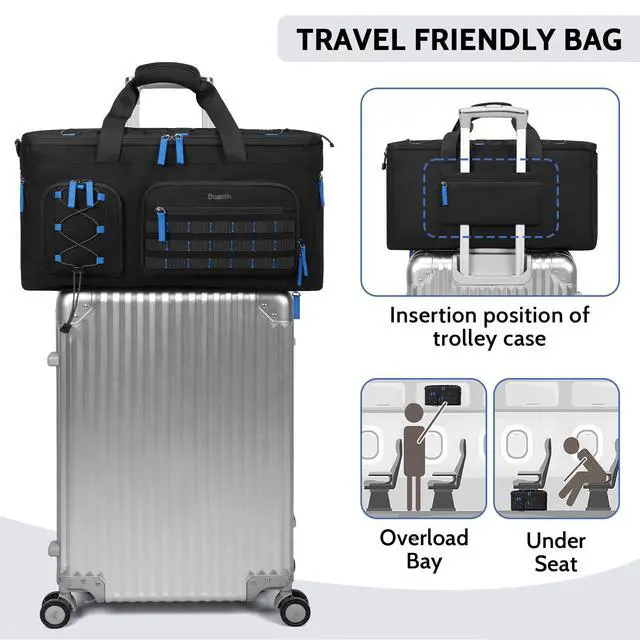 Alt view image 6 of 6 - DJ Cable Bag with Detachable Dividers for Equipment and Music Gear, Blue | Laptop and Microphone Pocket, Versatile Carrying with Shoulder Strap, Durable Fabric, for Musicians and Audio Professionals
