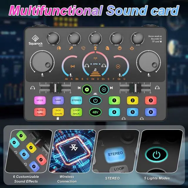 Alt view image 3 of 7 - Podcast Equipment Bundle for 2, Dynamic XLR/USB Gaming Microphone & Streaming Audio Mixer with RGB Lights, Perfect for Podcast, Recording, Video Vocal, PC