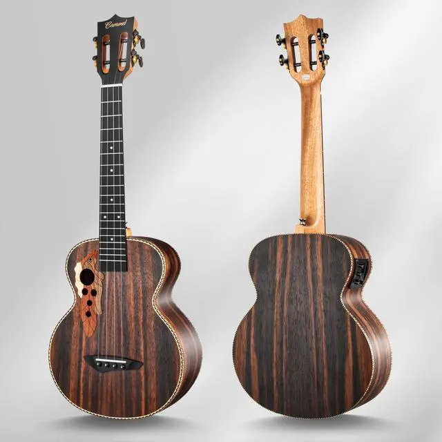 Alt view image 7 of 7 - CT904 26" Ebony Tenor Electric Ukulele Kit w/Gigbag | LCD Color Display Tuner, Built-in EQ, Beginner to Pro, Padded Gig Bag, Strap & Strings Included