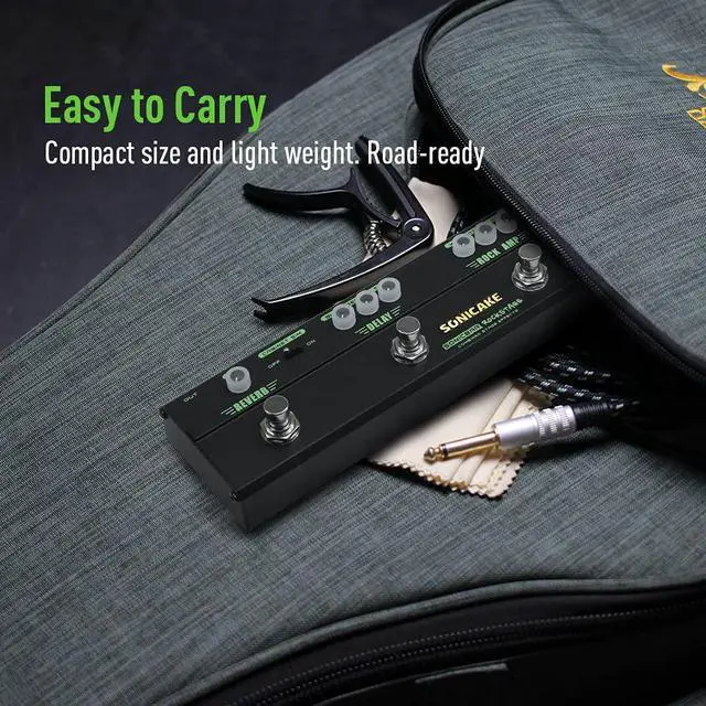 Alt view image 6 of 7 - Guitar Multi Effect Pedal Chorus Delay Reverb Distortion Classic Rock Tone Guitar Pedal Rockstage With Cab Sim