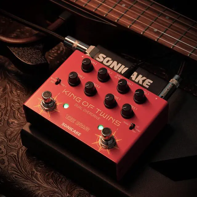 Alt view image 7 of 7 - Overdrive Pedal, Dual Channel 3 Modes - Overdrive/Boost/Distortion Compact Effects Pedal for Bass Electric Guitar, Pure Analog Circuit, True Bypass - King of Twins QDS-08