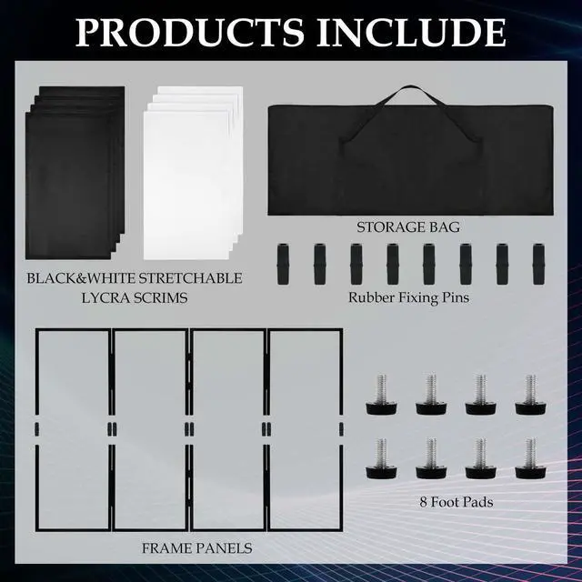 Alt view image 7 of 7 - Portable DJ Booth Facade Stand, Foldable DJ Table 45"x40" Tabletop, DJ Facade Station for DJ Controller, Mixer & LaptopEvents&Parties Includes Carry Bag&Two Metal Corner Tables