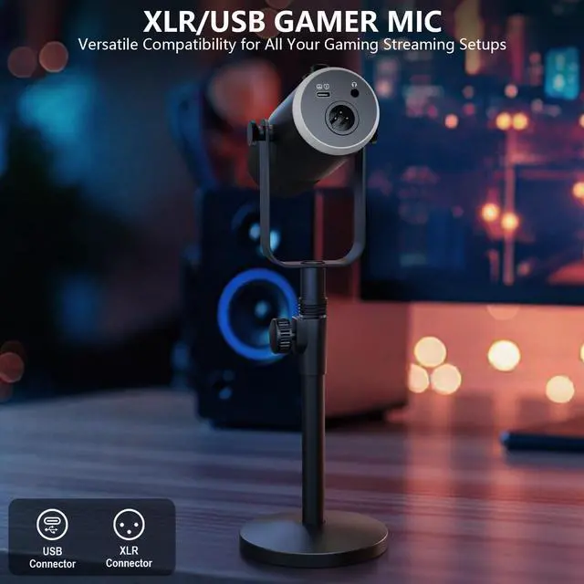 Alt view image 7 of 7 - Podcast Equipment Bundle for 2, Dynamic XLR/USB Gaming Microphone & Streaming Audio Mixer with RGB Lights, Perfect for Podcast, Recording, Video Vocal, PC
