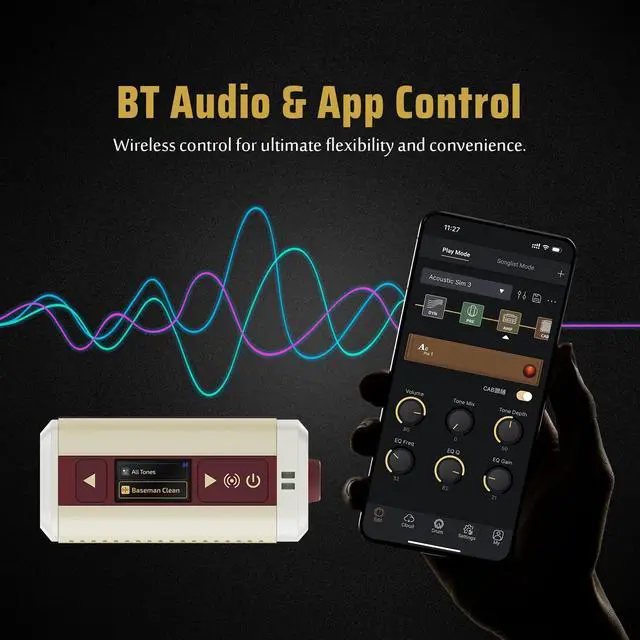 Alt view image 6 of 7 - Pulze Mini 5W Mini Smart Guitar Amp,Headphone Amp with BT Speaker Mobile APP for Electric Guitar, Acoustic or Bass