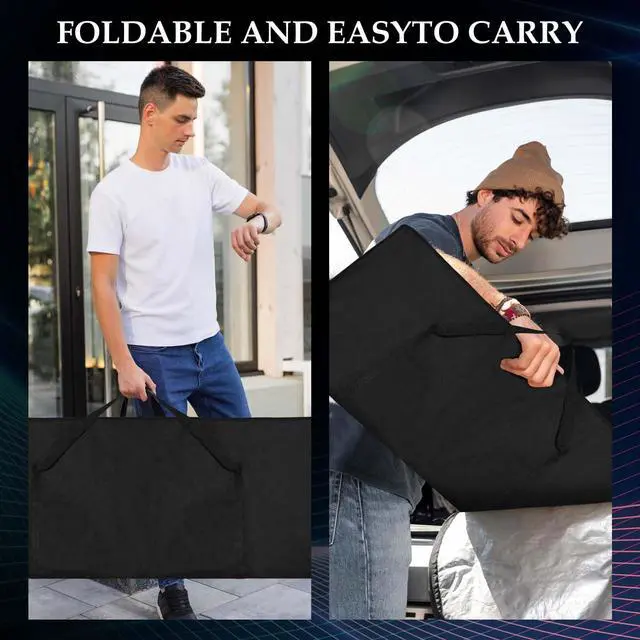 Alt view image 5 of 7 - Portable DJ Booth Facade Stand, Foldable DJ Table 45"x40" Tabletop, DJ Facade Station for DJ Controller, Mixer & LaptopEvents&Parties Includes Carry Bag&Two Metal Corner Tables