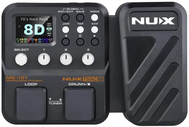 Main image of MG-101 Multi Effects Pedal with 46 Effects, 25 Classic Amp Models, 512 Samples IR Resolution, 12 user-loadable IR slots, JAMPhrase Looper, Drum Machine, Metronome Function
