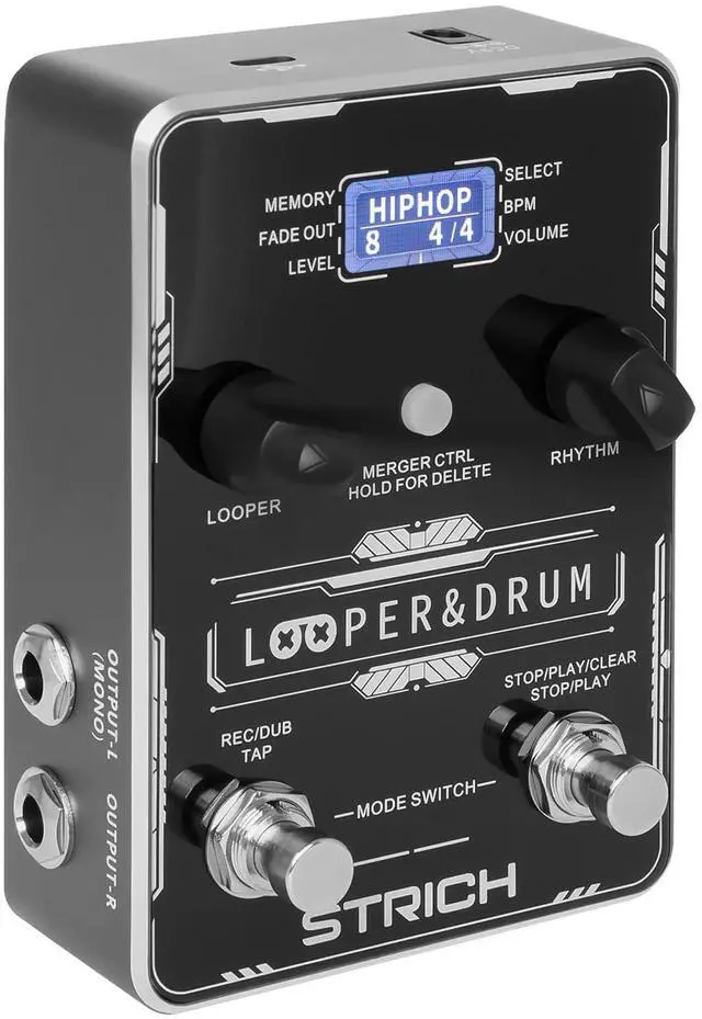 Main image of Circle Loop 2-in-1 Drum Machine & Stereo Looper Pedal for Guitar | 100 drum patterns, 160-minute recording, USB audio upload/download and footswitch control