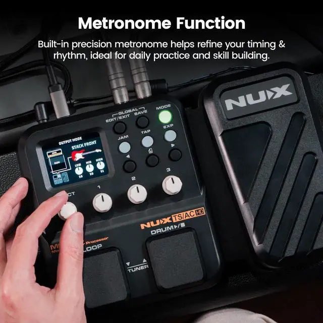 Alt view image 6 of 7 - MG-101 Multi Effects Pedal with 46 Effects, 25 Classic Amp Models, 512 Samples IR Resolution, 12 user-loadable IR slots, JAMPhrase Looper, Drum Machine, Metronome Function