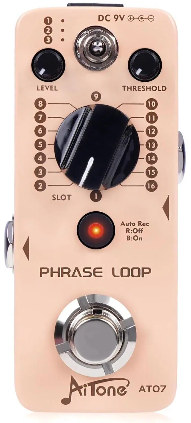 Main image of Guitar Looper Pedal, 48 Memory Slots, Auto Record, 24-Bit (AT-07) | Built for songwriters, practice and recording, with 10-minute tracks, unlimited overdubs and adjustable trigger sensitivity