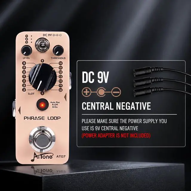 Alt view image 5 of 7 - Guitar Looper Pedal, 48 Memory Slots, Auto Record, 24-Bit (AT-07) | Built for songwriters, practice and recording, with 10-minute tracks, unlimited overdubs and adjustable trigger sensitivity