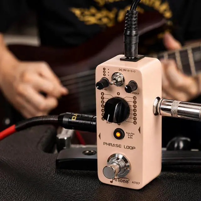 Alt view image 6 of 7 - Guitar Looper Pedal, 48 Memory Slots, Auto Record, 24-Bit (AT-07) | Built for songwriters, practice and recording, with 10-minute tracks, unlimited overdubs and adjustable trigger sensitivity