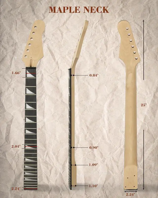 Alt view image 6 of 7 - DIY Electric Guitar Kit, Fire Style Mahogany Body & Maple Neck Guitar with HH Pickups, Easy to Assemble Kit with All Parts Included Build Your Own Electric Guitar SFR-D30
