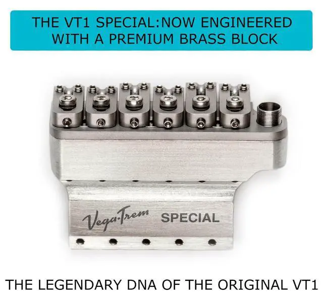 Alt view image 2 of 7 - Vega-Trem VT1 Special 2-Points Stratocaster Guitar Tremolo Bridge For Strat No Mods Easy Installation (Satin)