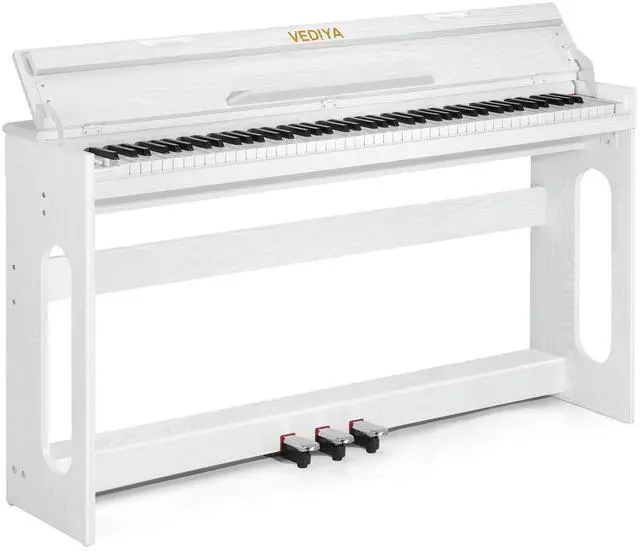 Main image of Digital Piano Keyboard 88 key,Semi-Weighted Electric Piano,Wooden Desk Full Size Upright Electric Piano, Acoustic Piano for Beginners,Triple Pedal,USB-MIDI Compatibility (White)
