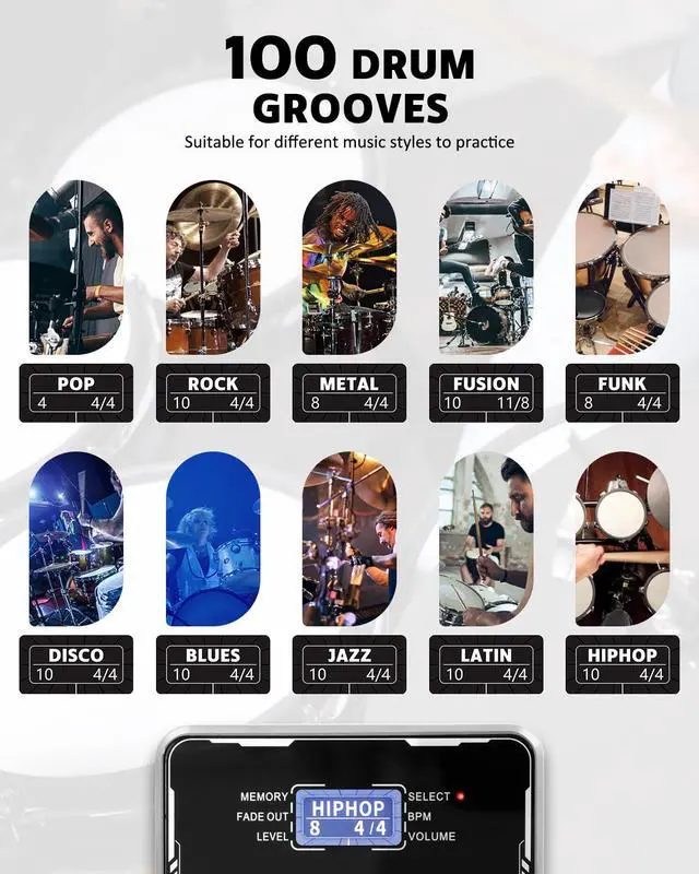 Alt view image 4 of 7 - Circle Loop 2-in-1 Drum Machine & Stereo Looper Pedal for Guitar | 100 drum patterns, 160-minute recording, USB audio upload/download and footswitch control